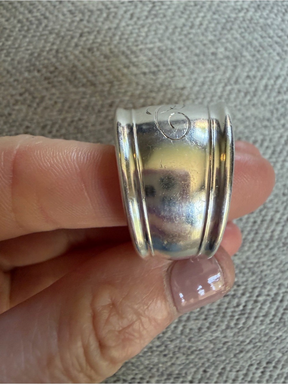 C Engraved Spoon Ring - Picture 10 of 13